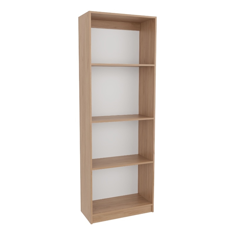 Vinton Bookcase with Spacious Tier-Shelving Design Natural Oak Engineered Wood