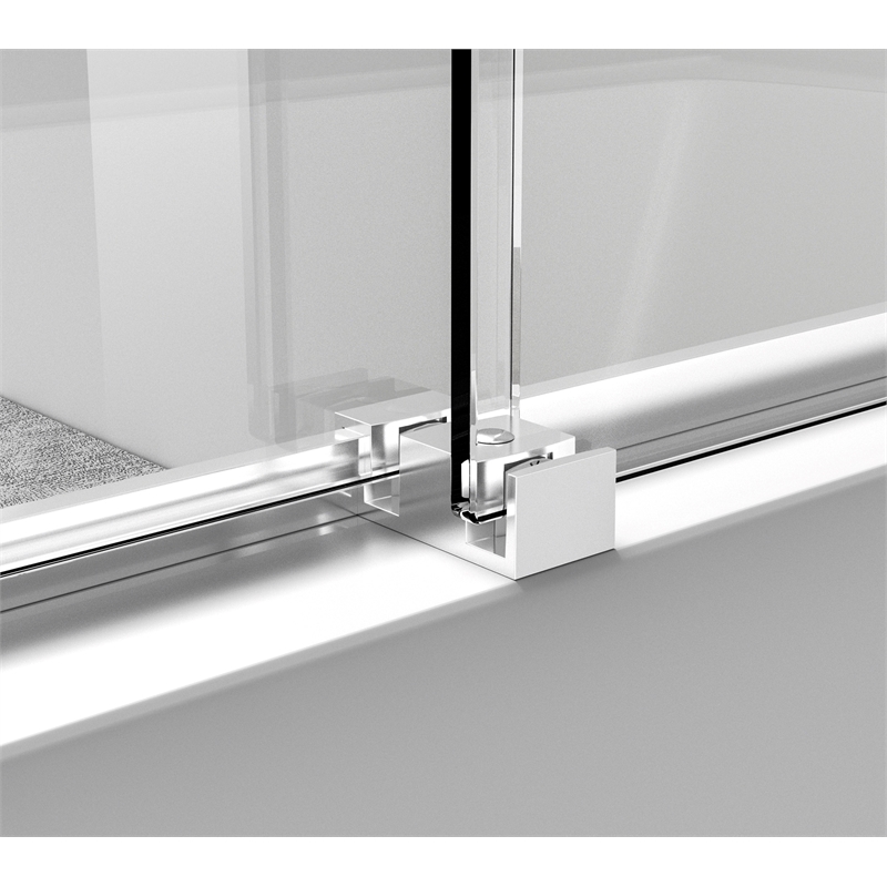 Elegant Kitchen and Bath Ross Frameless Aluminum Tub Door in Chrome