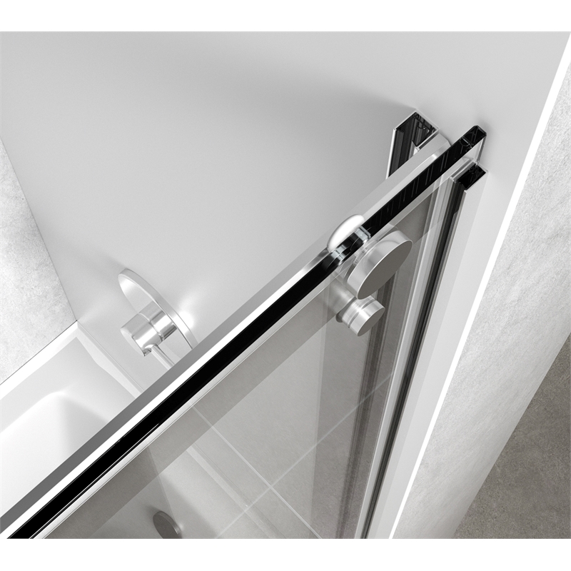 Elegant Kitchen and Bath Ross Frameless Aluminum Tub Door in Chrome