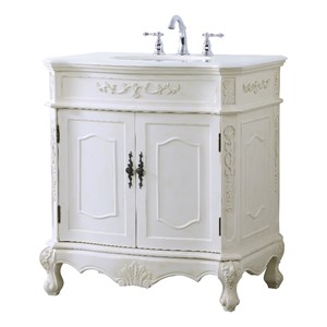 Elegant Kitchen and Bath Danville 32&quot Single Solid Wood Bathroom Vanity in White