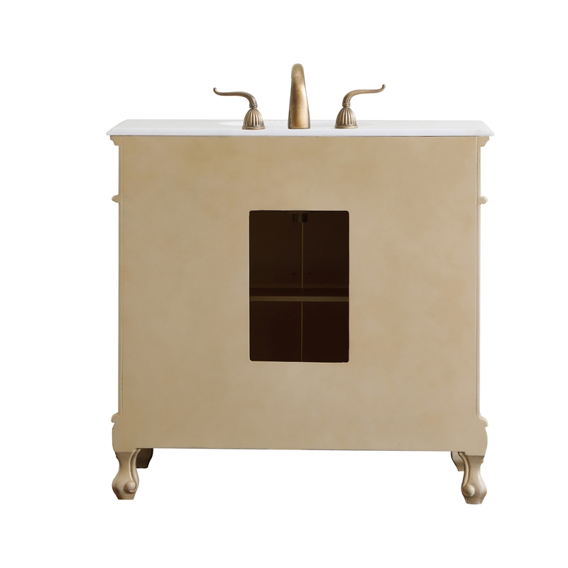 Elegant Kitchen and Bath Danville Solid Wood Bathroom Vanity in Antique Beige