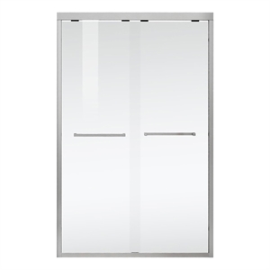 Elegant Kitchen and Bath Warren 48x76&quot Aluminum Shower Door in Nickel