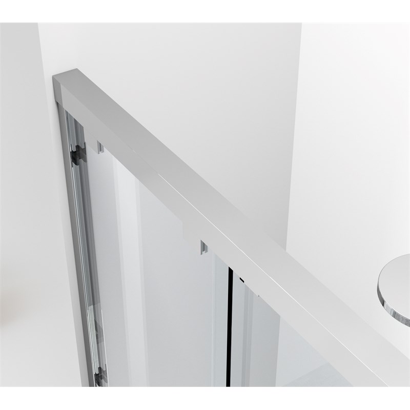 Elegant Kitchen and Bath Warren Semi-frameless Aluminum Shower Door in Chrome