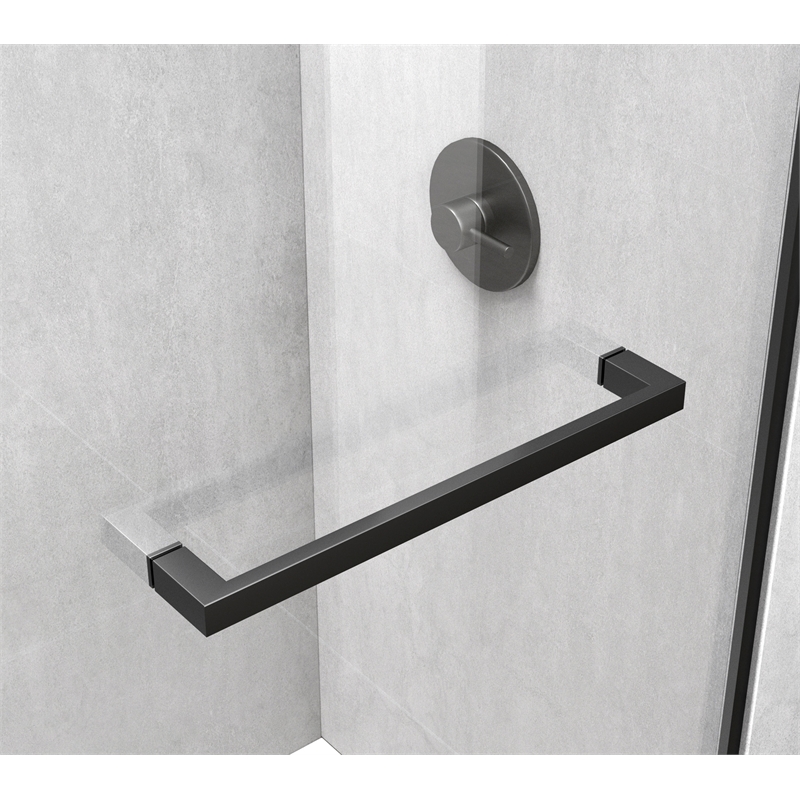 Elegant Kitchen and Bath Hamilton Frameless Aluminum Shower Door in Black