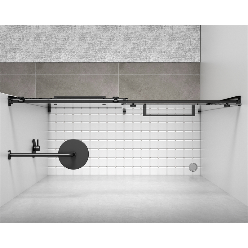 Elegant Kitchen and Bath Hamilton Frameless Aluminum Shower Door in Black