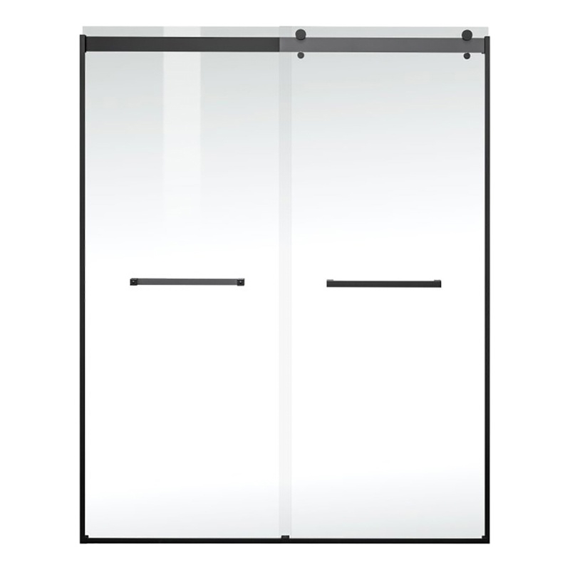 Elegant Kitchen and Bath Hamilton Frameless Aluminum Shower Door in Black