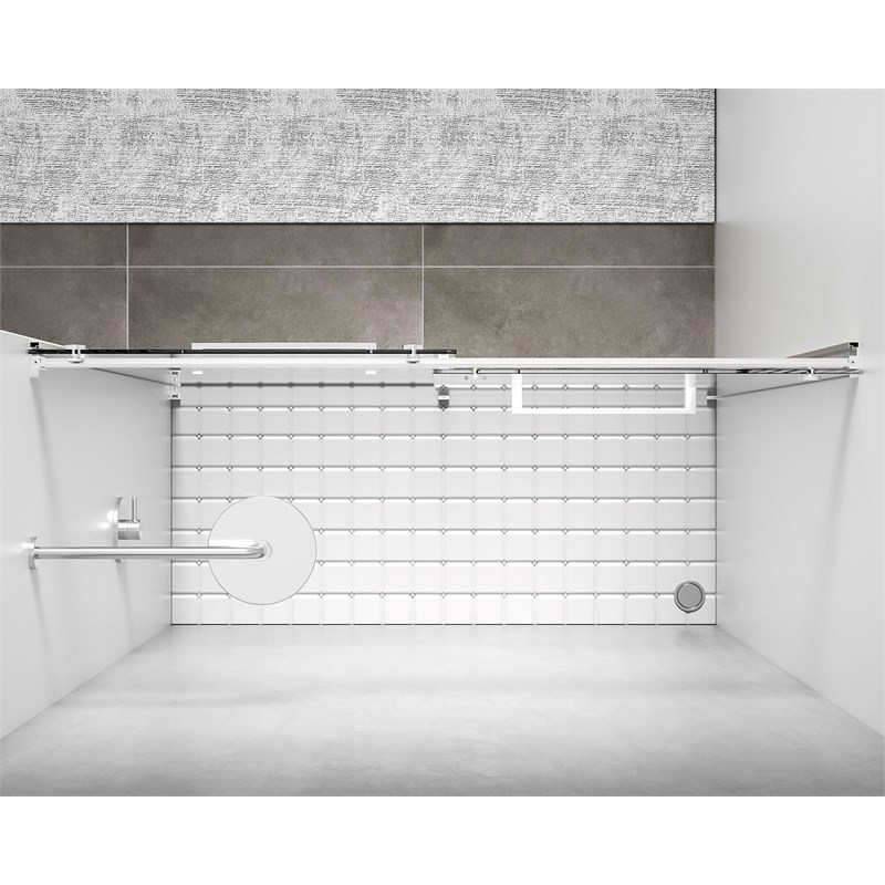 Elegant Kitchen and Bath Hamilton Frameless Aluminum Shower Door in Chrome