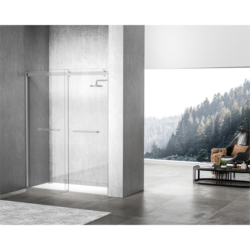 Elegant Kitchen and Bath Hamilton Frameless Aluminum Shower Door in Chrome