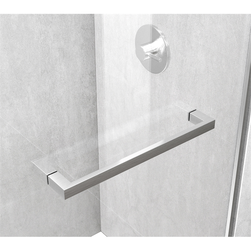 Elegant Kitchen and Bath Hamilton Frameless Aluminum Shower Door in Nickel