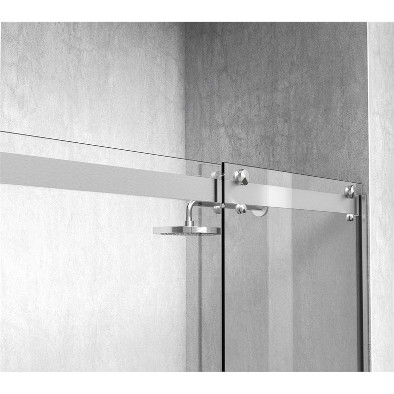 Elegant Kitchen and Bath Hamilton Frameless Aluminum Shower Door in Nickel