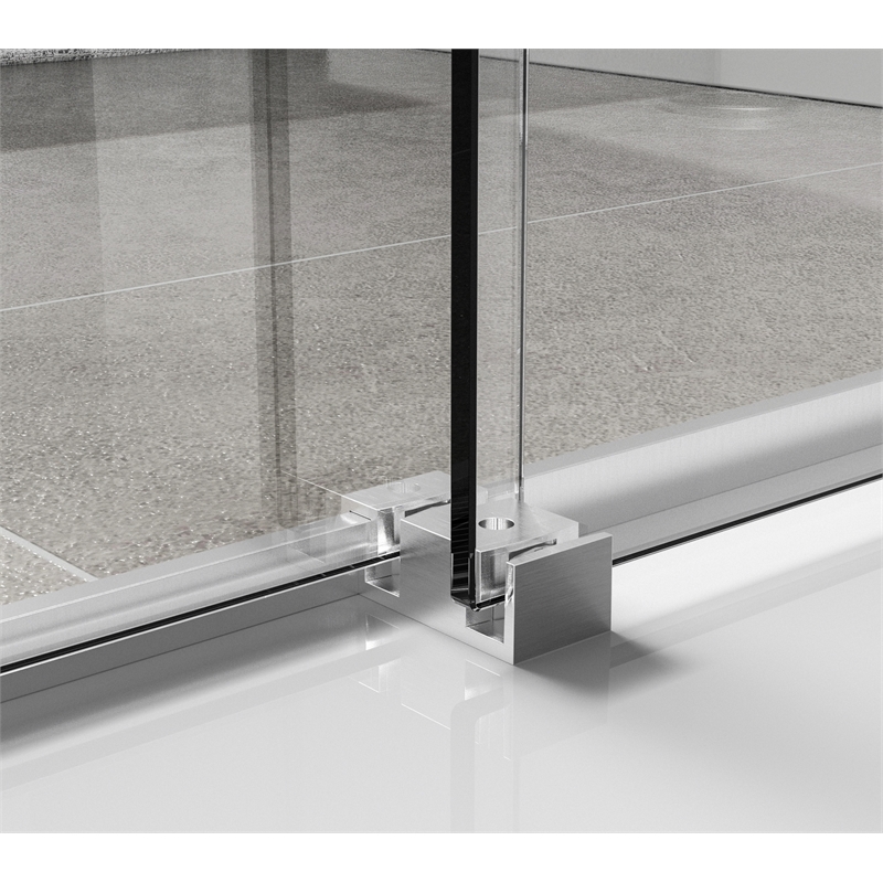 Elegant Kitchen and Bath Hamilton Frameless Aluminum Shower Door in Nickel