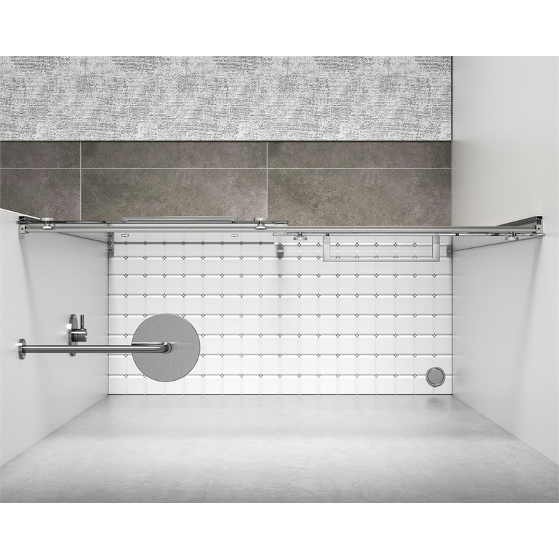 Elegant Kitchen and Bath Hamilton Frameless Aluminum Shower Door in Nickel