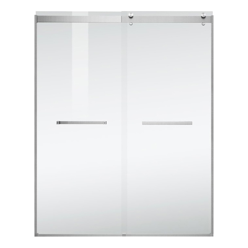 Elegant Kitchen and Bath Hamilton Frameless Aluminum Shower Door in Nickel
