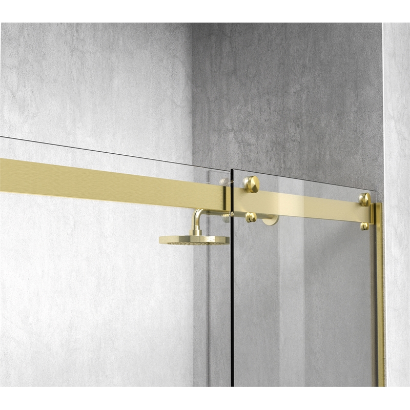 Elegant Kitchen and Bath Hamilton Frameless Aluminum Shower Door in Gold