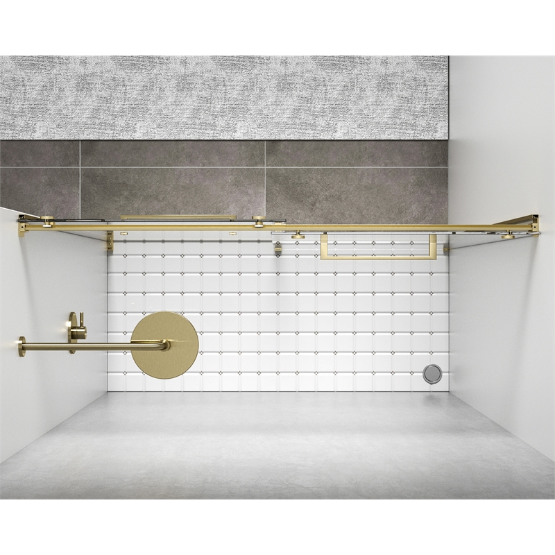 Elegant Kitchen and Bath Hamilton Frameless Aluminum Shower Door in Gold
