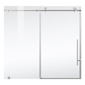 Elegant Kitchen and Bath Orlando Frameless Stainless Steel Tub Door in Chrome