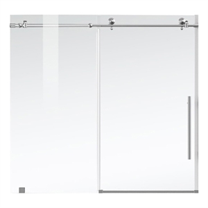 Elegant Kitchen and Bath Orlando Frameless Stainless Steel Tub Door in Nickel