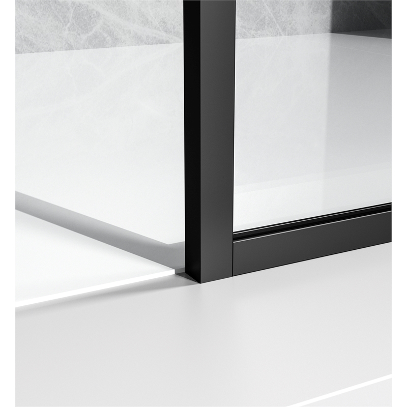 Elegant Kitchen and Bath Melbourne Fixed-framed Aluminum Shower Door in Black