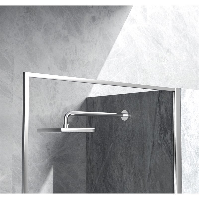 Elegant Kitchen and Bath Melbourne Fixed-framed Aluminum Shower Door in Chrome