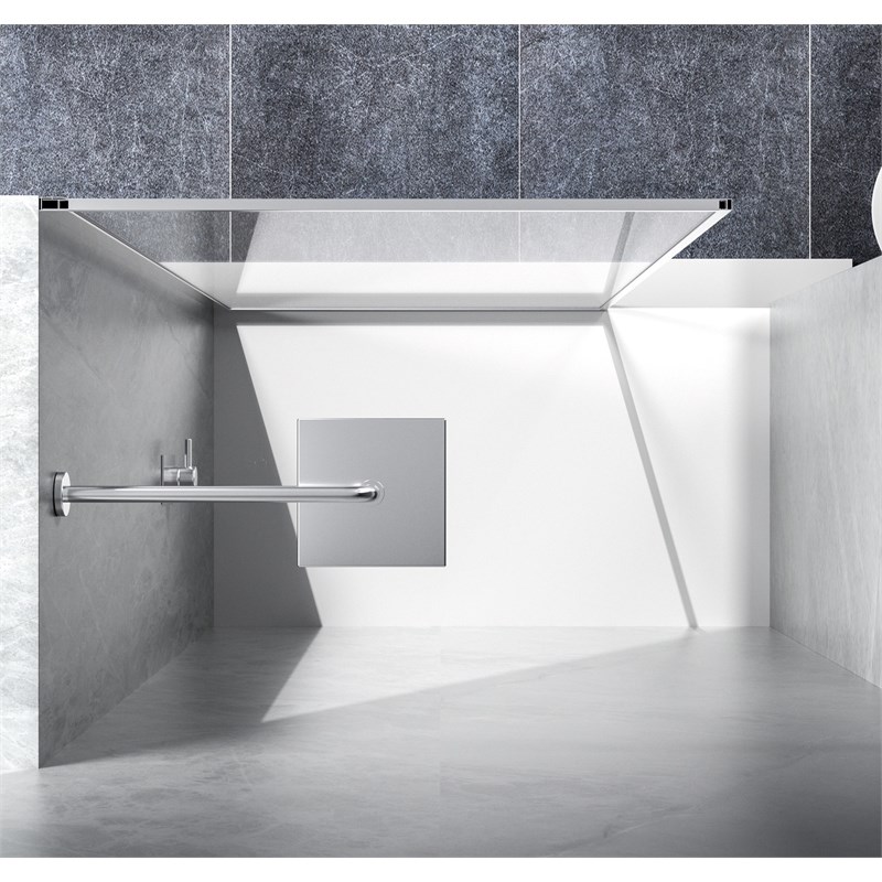 Elegant Kitchen and Bath Melbourne Fixed-framed Aluminum Shower Door in Chrome