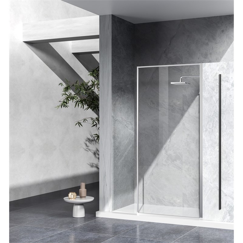 Elegant Kitchen and Bath Melbourne Fixed-framed Aluminum Shower Door in Chrome