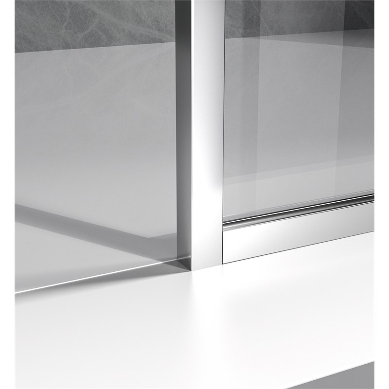 Elegant Kitchen and Bath Melbourne Fixed-framed Aluminum Shower Door in Chrome