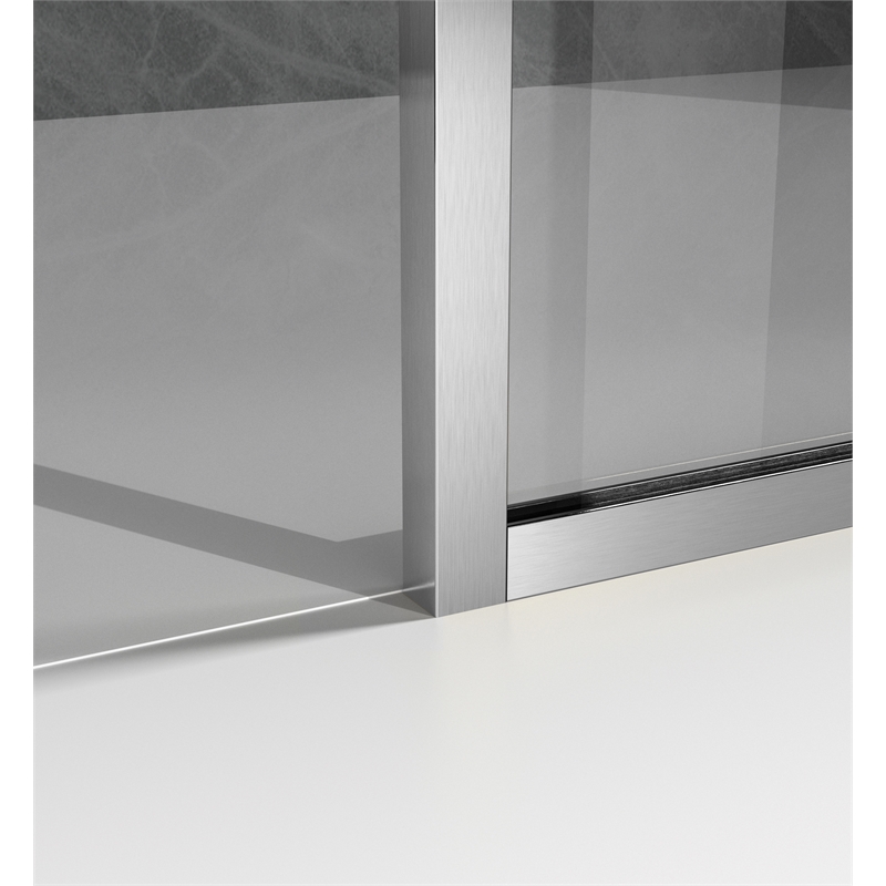 Elegant Kitchen and Bath Melbourne Fixed-framed Aluminum Shower Door in Nickel