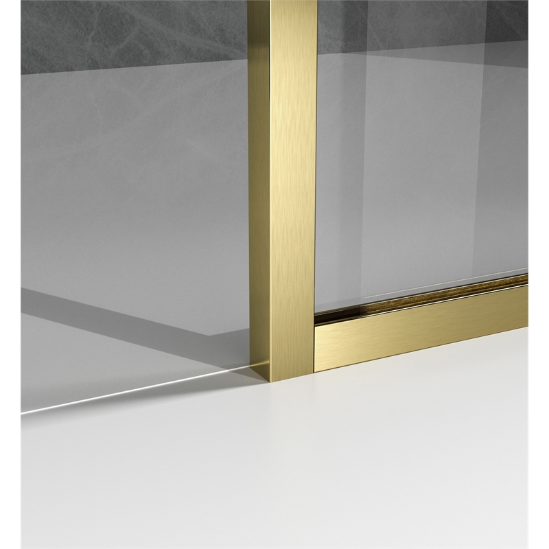 Elegant Kitchen and Bath Melbourne Fixed-framed Aluminum Shower Door in Gold