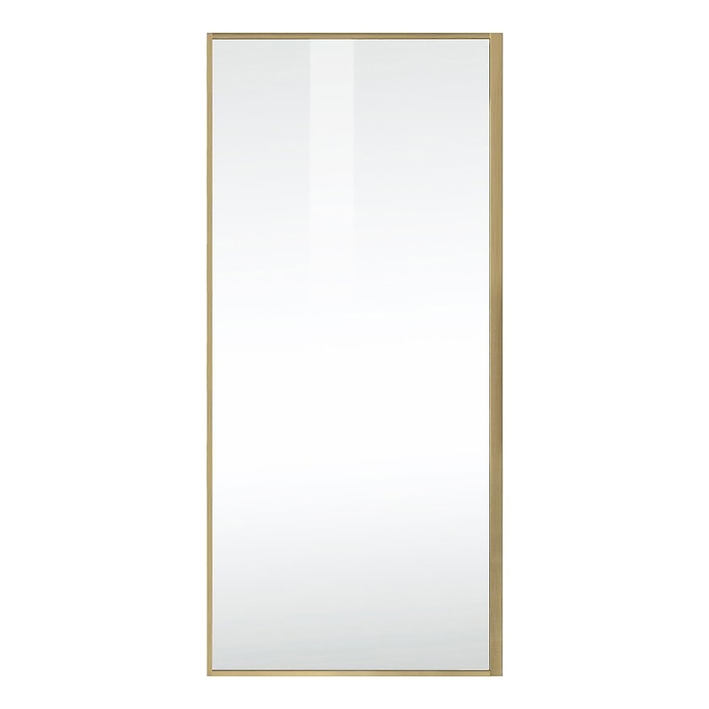 Elegant Kitchen and Bath Melbourne Fixed-framed Aluminum Shower Door in Gold