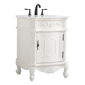 Elegant Kitchen and Bath Berkshire Single Solid Wood Bathroom Vanity in White