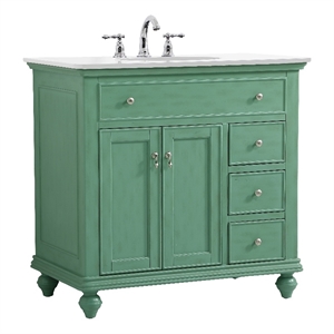 Elegant Kitchen and Bath Otto 36&quot Single Solid Wood Bathroom Vanity in Green