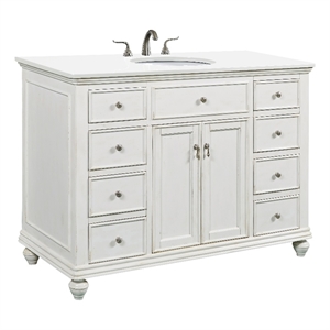 Elegant Kitchen and Bath Otto Single Solid Wood Bathroom Vanity in White