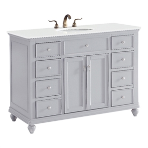 Elegant Kitchen and Bath Otto Single Solid Wood Bathroom Vanity in Gray