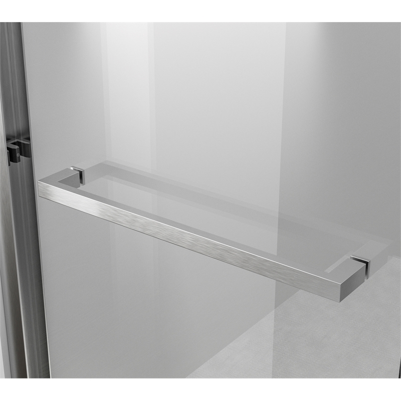 Elegant Kitchen and Bath Trenton Semi-frameless Aluminum Tub Door in Nickel