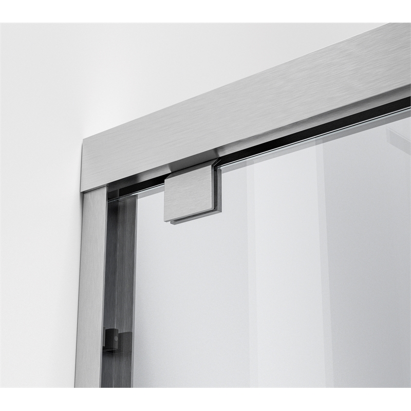 Elegant Kitchen and Bath Trenton Semi-frameless Aluminum Tub Door in Nickel