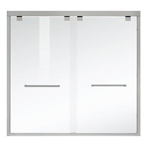 Elegant Kitchen and Bath Trenton Semi-frameless Aluminum Tub Door in Nickel