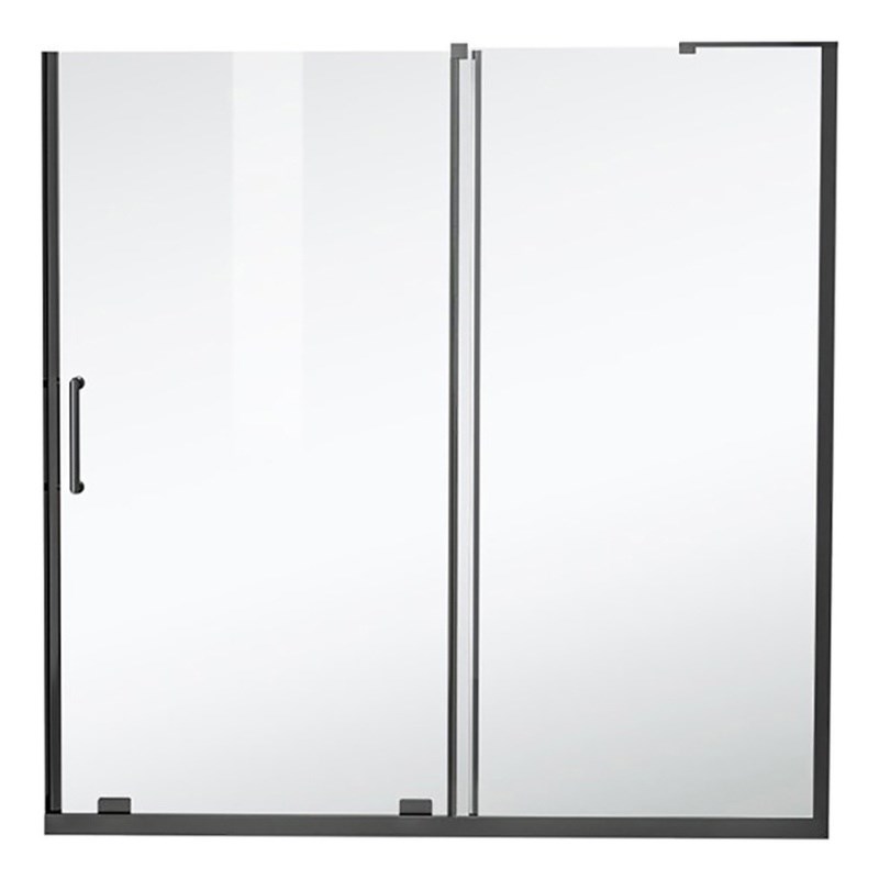 Elegant Kitchen and Bath Devon Frameless Aluminum Tub Door in Black