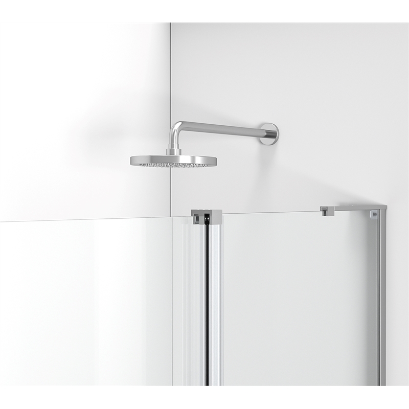 Elegant Kitchen and Bath Devon Frameless Aluminum Tub Door in Chrome