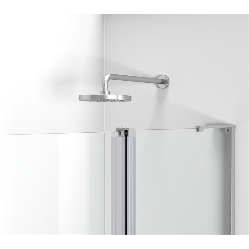 Elegant Kitchen and Bath Devon Frameless Aluminum Tub Door in Nickel