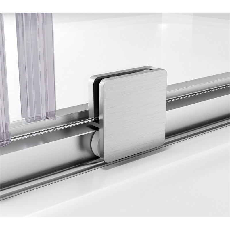 Elegant Kitchen and Bath Devon Frameless Aluminum Tub Door in Nickel