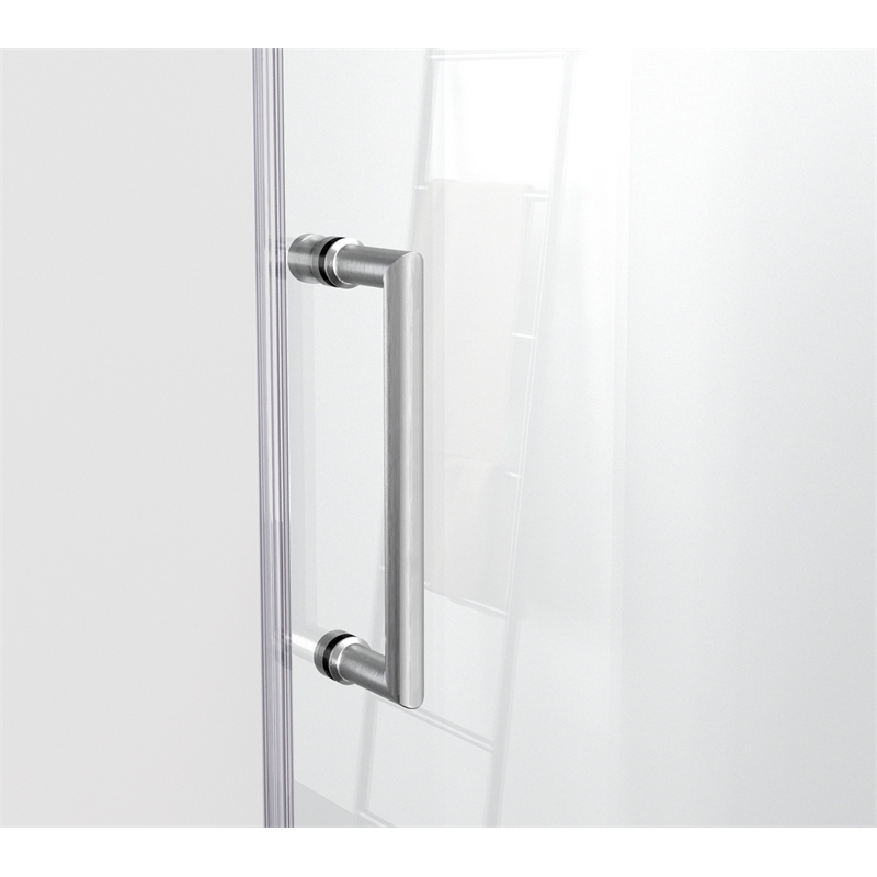 Elegant Kitchen and Bath Devon Frameless Aluminum Tub Door in Nickel