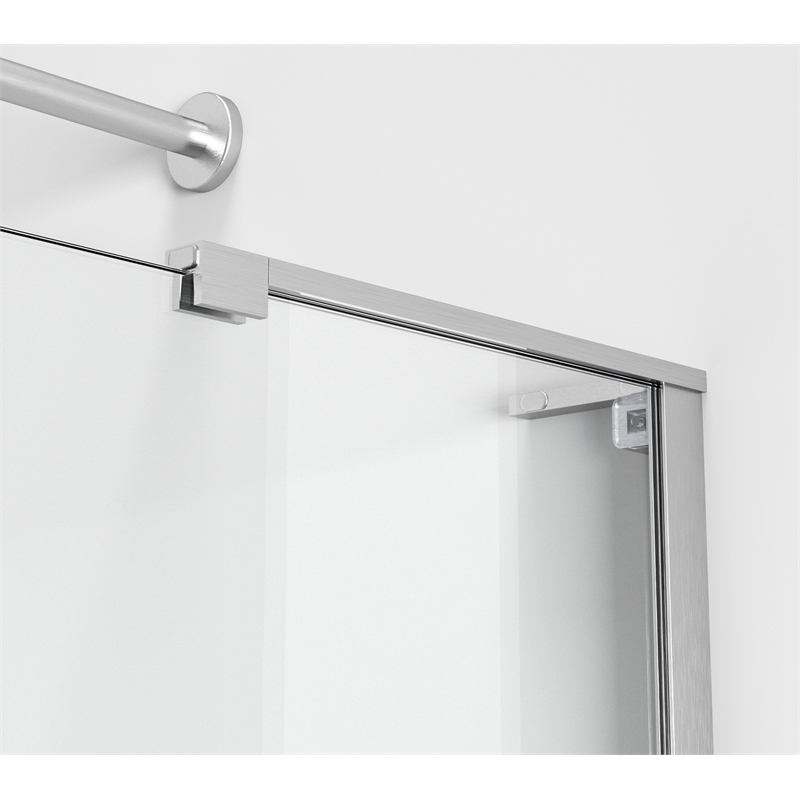 Elegant Kitchen and Bath Devon Frameless Aluminum Tub Door in Nickel