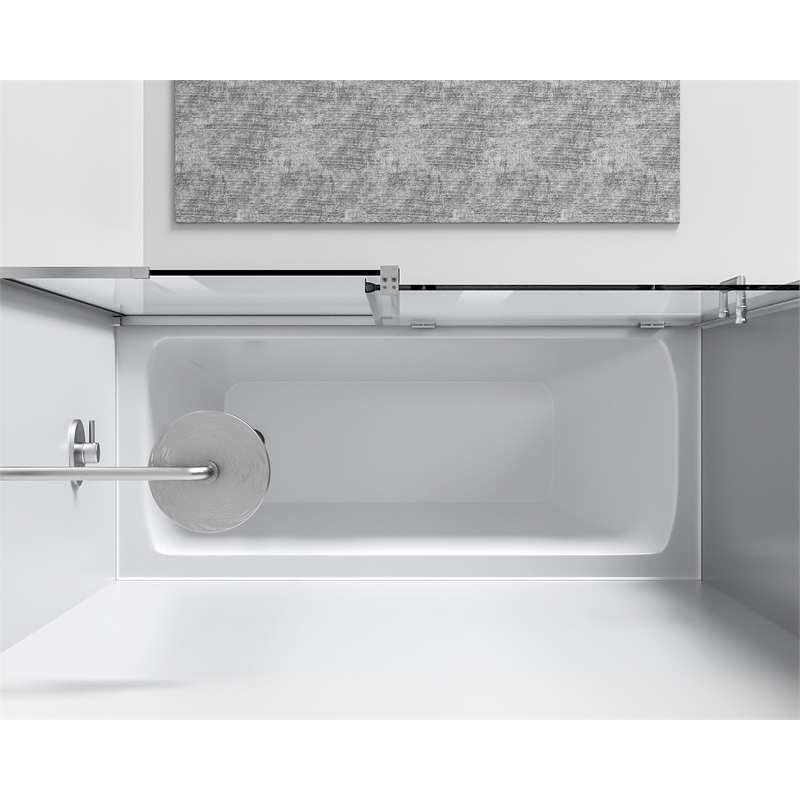 Elegant Kitchen and Bath Devon Frameless Aluminum Tub Door in Nickel