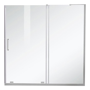 Elegant Kitchen and Bath Devon Frameless Aluminum Tub Door in Nickel