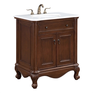 Elegant Kitchen and Bath Berkshire 30&quot Solid Wood Bathroom Vanity in Brown
