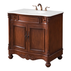 Elegant Kitchen and Bath Windsor36&quot Single Solid Wood Bathroom Vanity in Brown