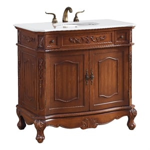 Elegant Kitchen and Bath Danville 36&quot Single Solid Wood Bathroom Vanity in Brown