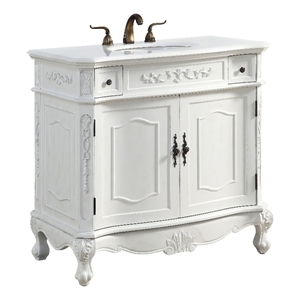 Elegant Kitchen and Bath Danville 36&quot Single Solid Wood Bathroom Vanity in White