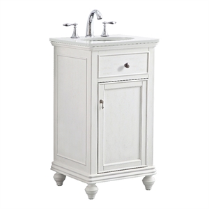 Elegant Kitchen and Bath Otto 19&quot Single Solid Wood Bathroom Vanity in White