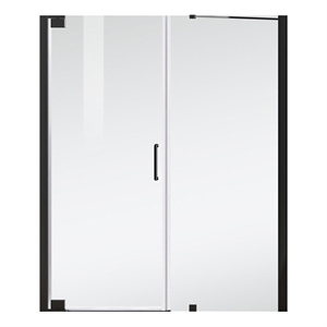 Elegant Kitchen and Bath Carson Semi-frameless Aluminum Shower Door in Black